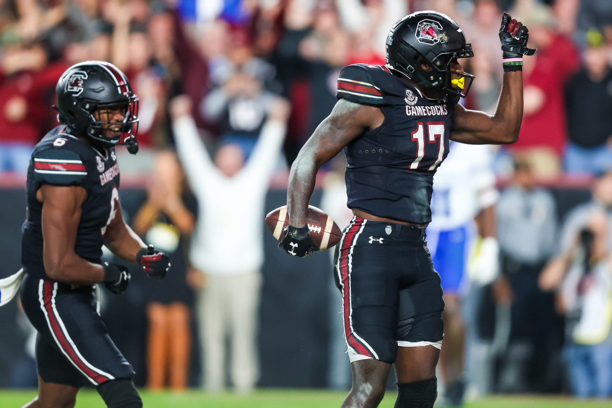 Xavier Legette Celebrating his go-ahead touchdown versus Kentucky (18th Nov., 2023)